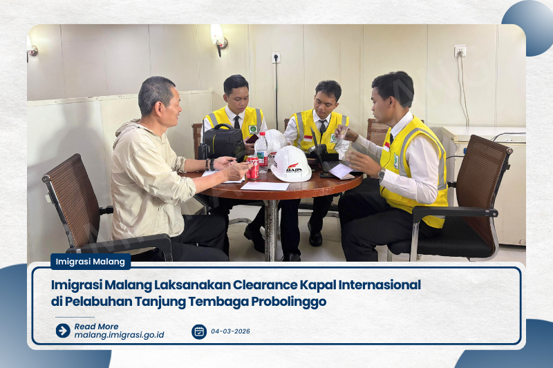 Imigrasi Malang Laksanakan Clearance Kapal Internasional di Pelabuhan Tanjung Tembaga Probolinggo