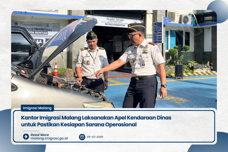 Kantor Imigrasi Malang Laksanakan Apel Kendaraan Dinas untuk Pastikan Kesiapan Sarana Operasional