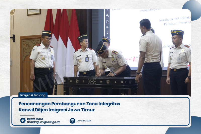 Pencanangan Pembangunan Zona Integritas Kanwil Ditjen Imigrasi Jawa Timur