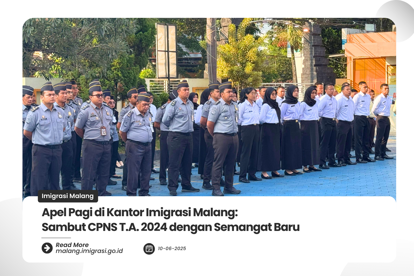 Apel Pagi di Kantor Imigrasi Malang Sambut CPNS T.A. 2024 dengan Semangat Baru