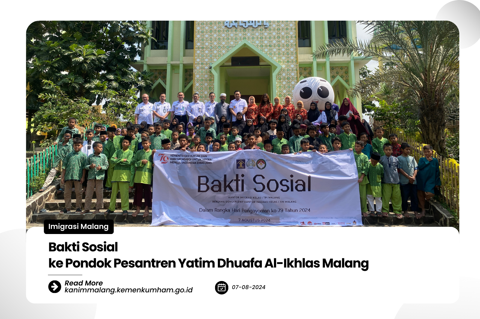 Bakti Sosial ke Pondok Pesantren Yatim Dhuafa Al Ikhlas Malang