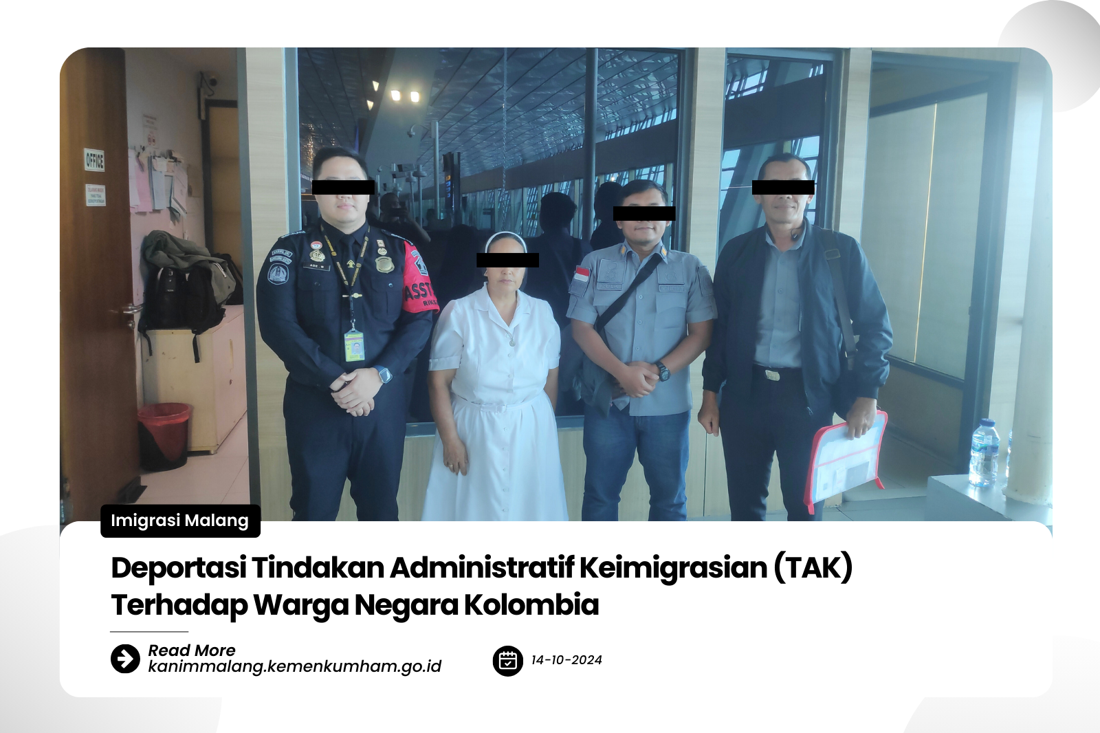 Deportasi Tindakan Administratif Keimigrasian TAK Terhadap Warga Negara Kolombia