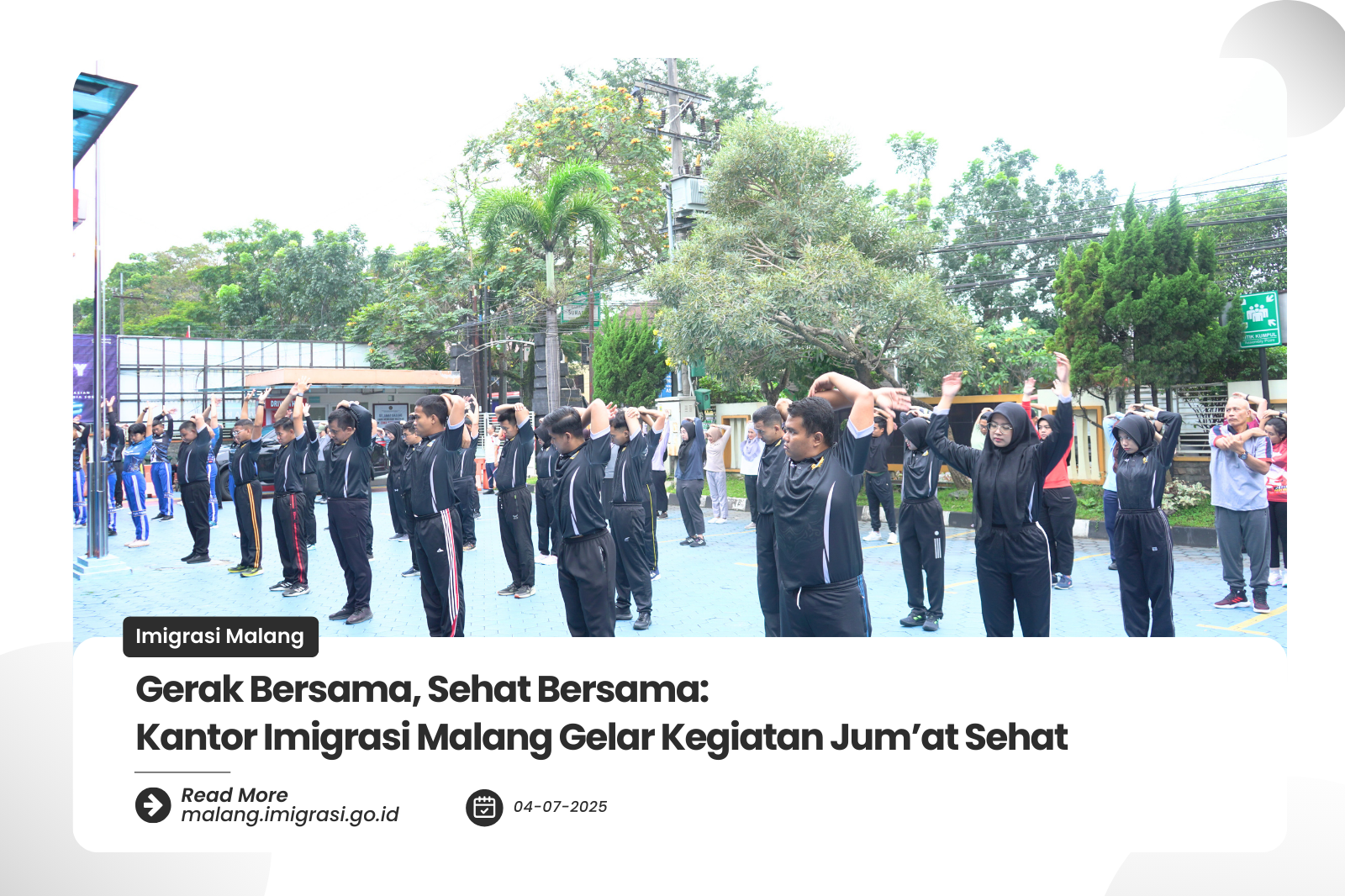 Gerak Bersama Sehat Bersama Kantor Imigrasi Malang Gelar Kegiatan Jumat Sehat