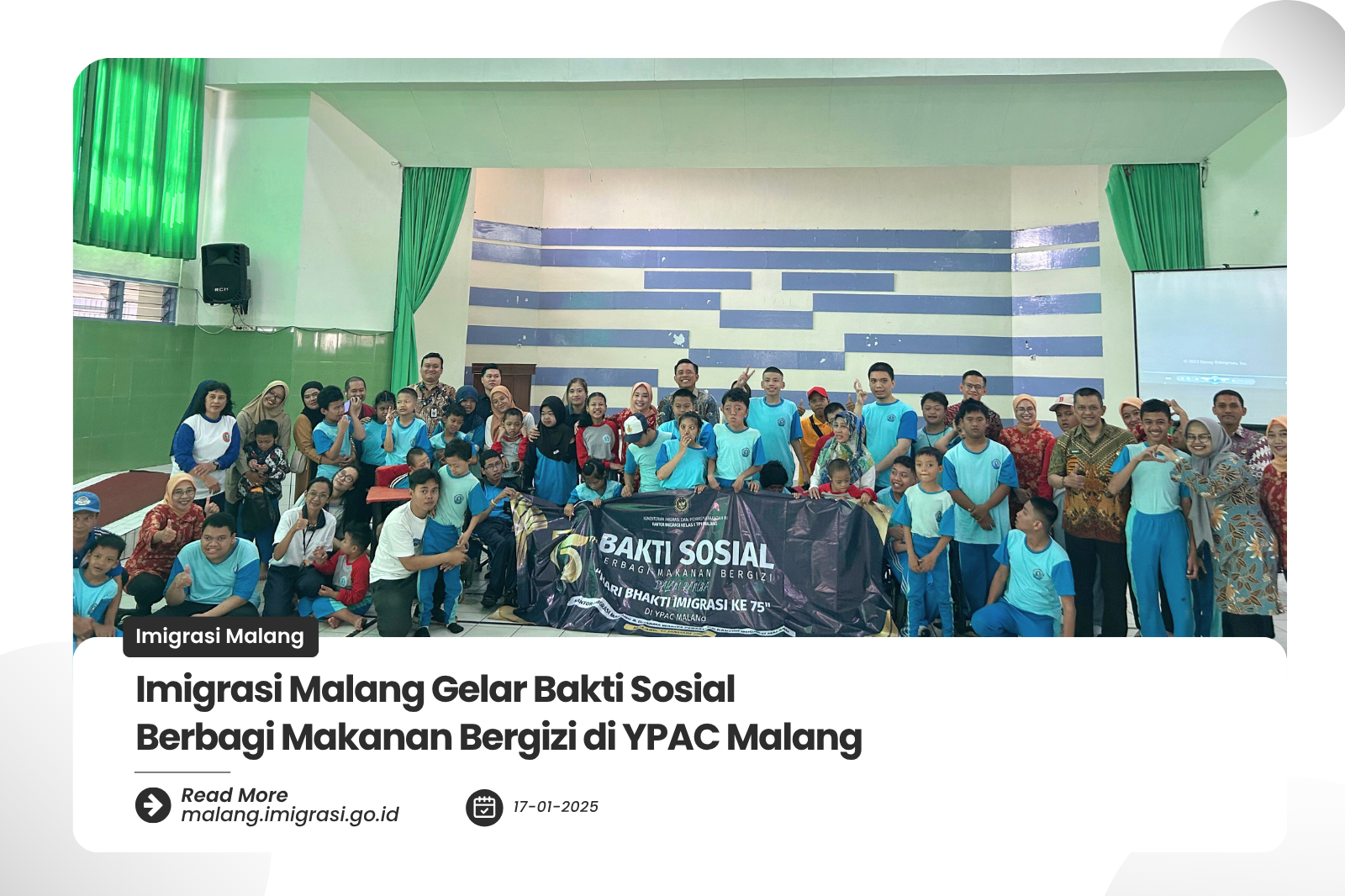 Imigrasi Malang Gelar Bakti Sosial Berbagi Makanan Bergizi di YPAC Malang