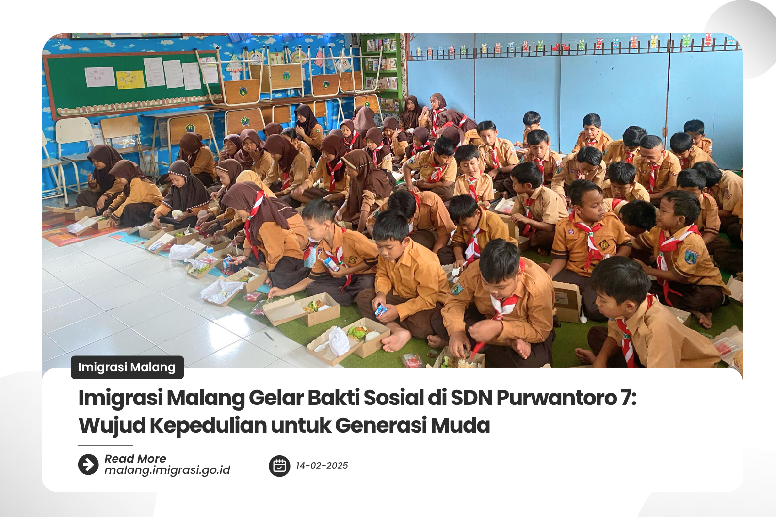 Imigrasi Malang Gelar Bakti Sosial di SDN Purwantoro 7 Wujud Kepedulian untuk Generasi Muda