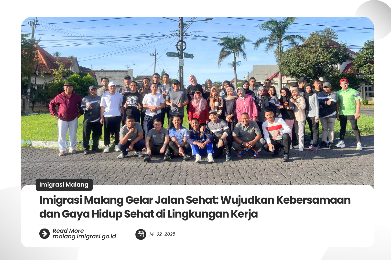 Imigrasi Malang Gelar Jalan Sehat Wujudkan Kebersamaan dan Gaya Hidup Sehat di Lingkungan Kerja