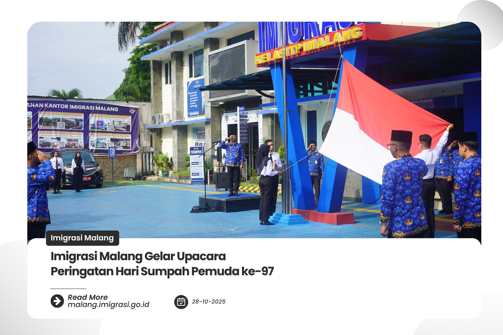Imigrasi Malang Gelar Upacara Peringatan Hari Sumpah Pemuda ke 97