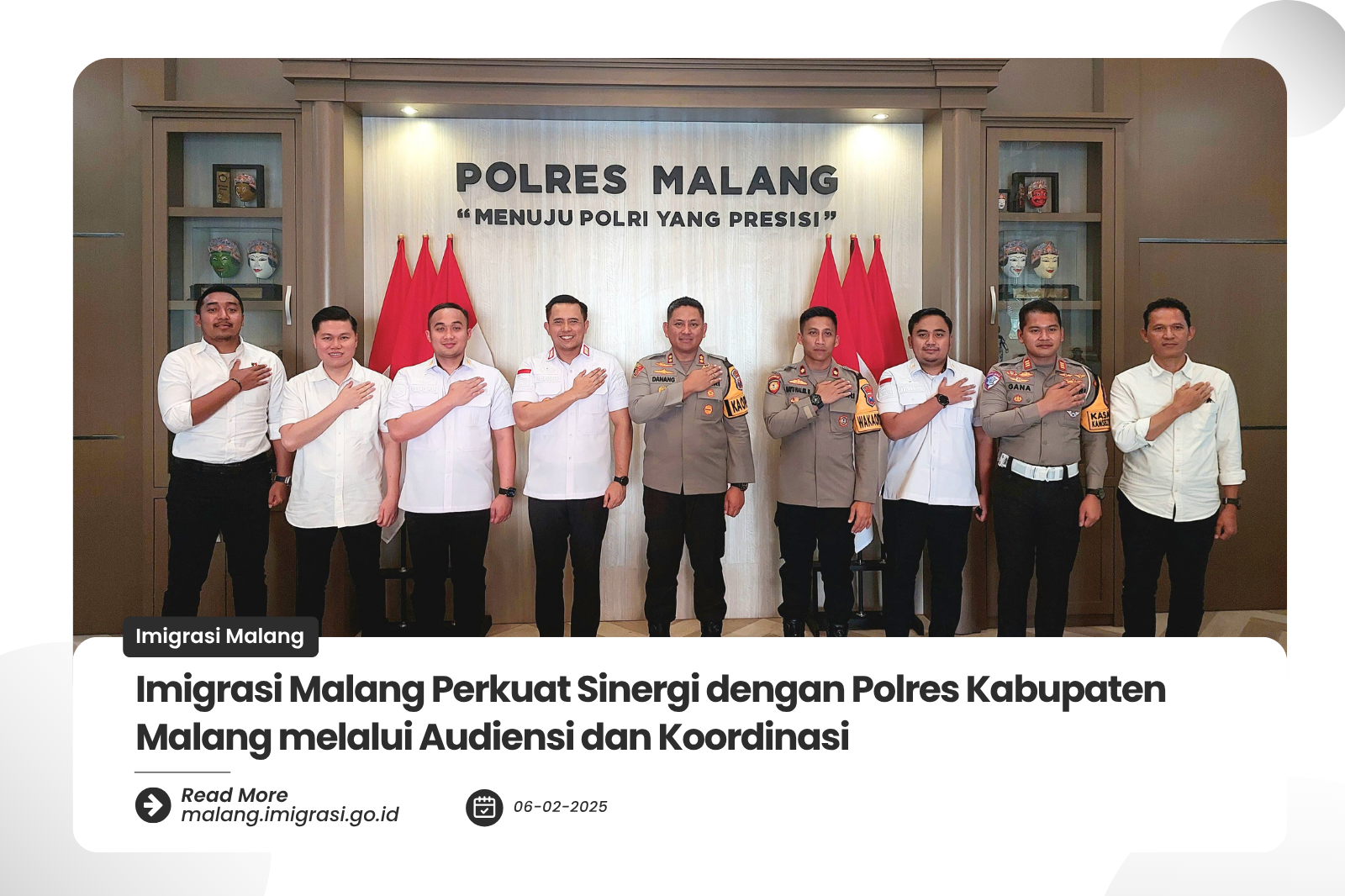 Imigrasi Malang Perkuat Sinergi dengan Polres Kabupaten Malang melalui Audiensi dan Koordinasi