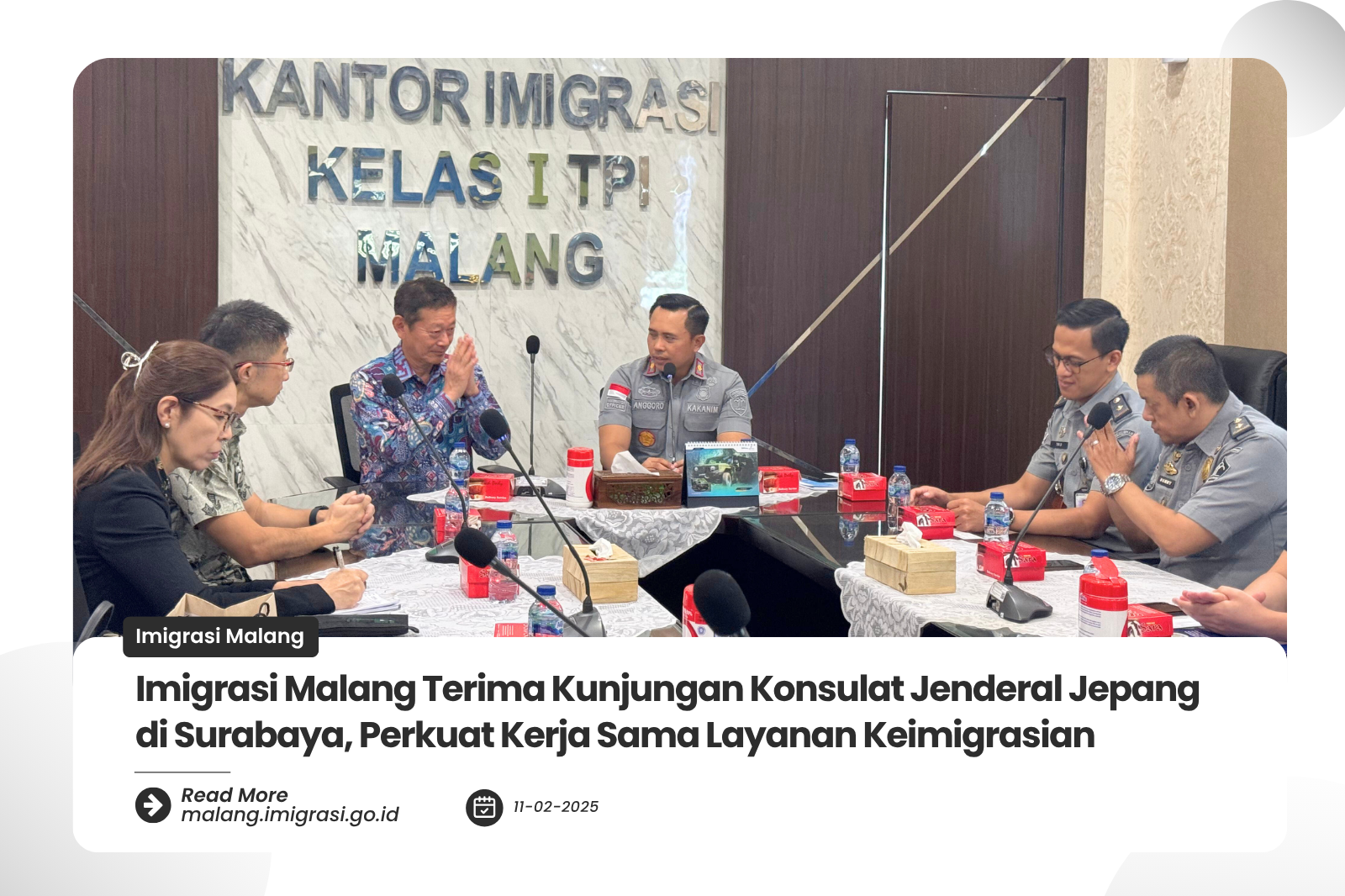 Imigrasi Malang Terima Kunjungan Konsulat Jenderal Jepang di Surabaya Perkuat Kerja Sama Layanan Keimigrasian