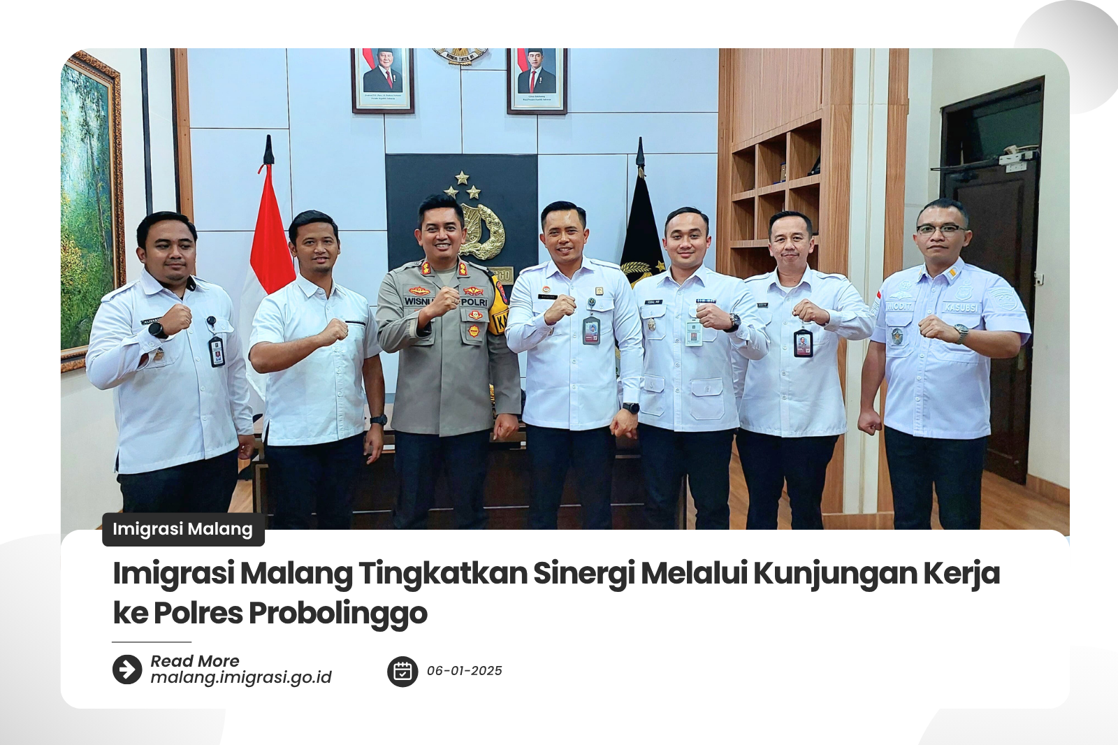 Imigrasi Malang Tingkatkan Sinergi Melalui Kunjungan Kerja ke Polres Probolinggo