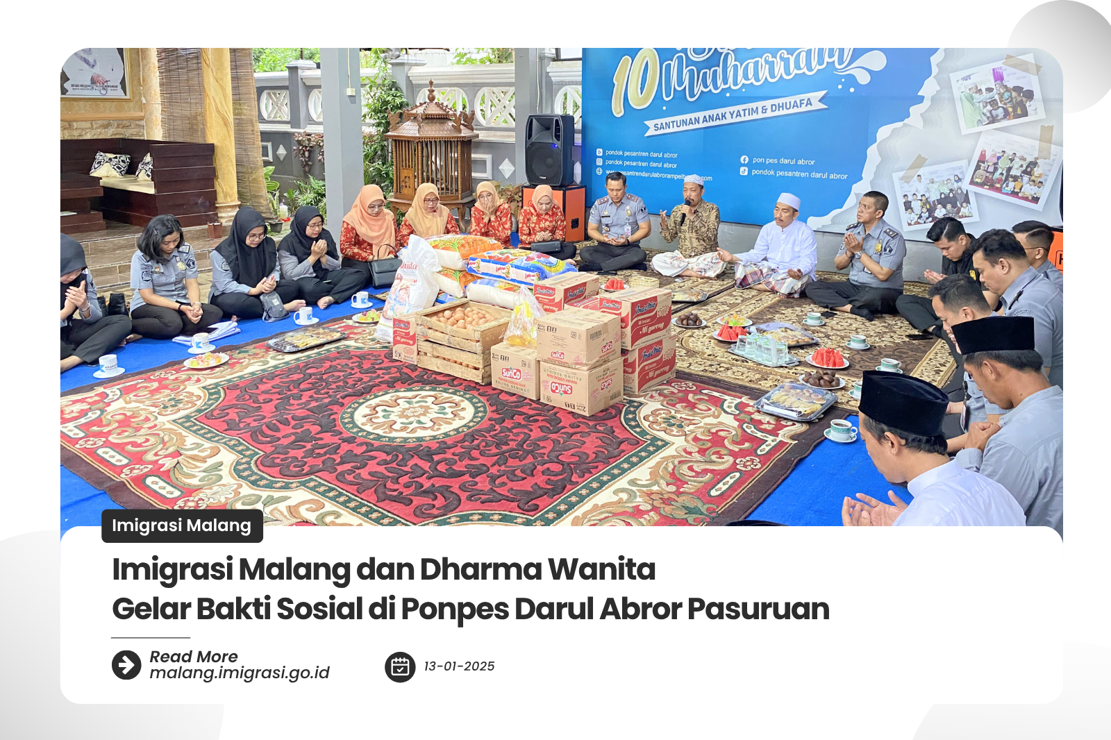 Imigrasi Malang dan Dharma Wanita Gelar Bakti Sosial di Ponpes Darul Abror Pasuruan