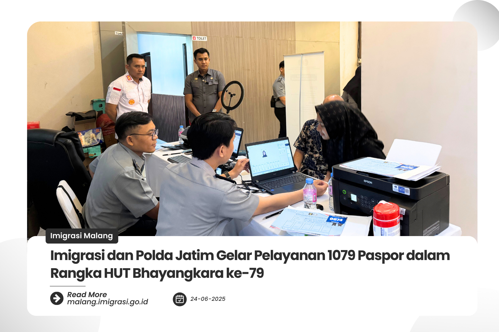 Imigrasi dan Polda Jatim Gelar Pelayanan 1079 Paspor dalam Rangka HUT Bhayangkara ke 79
