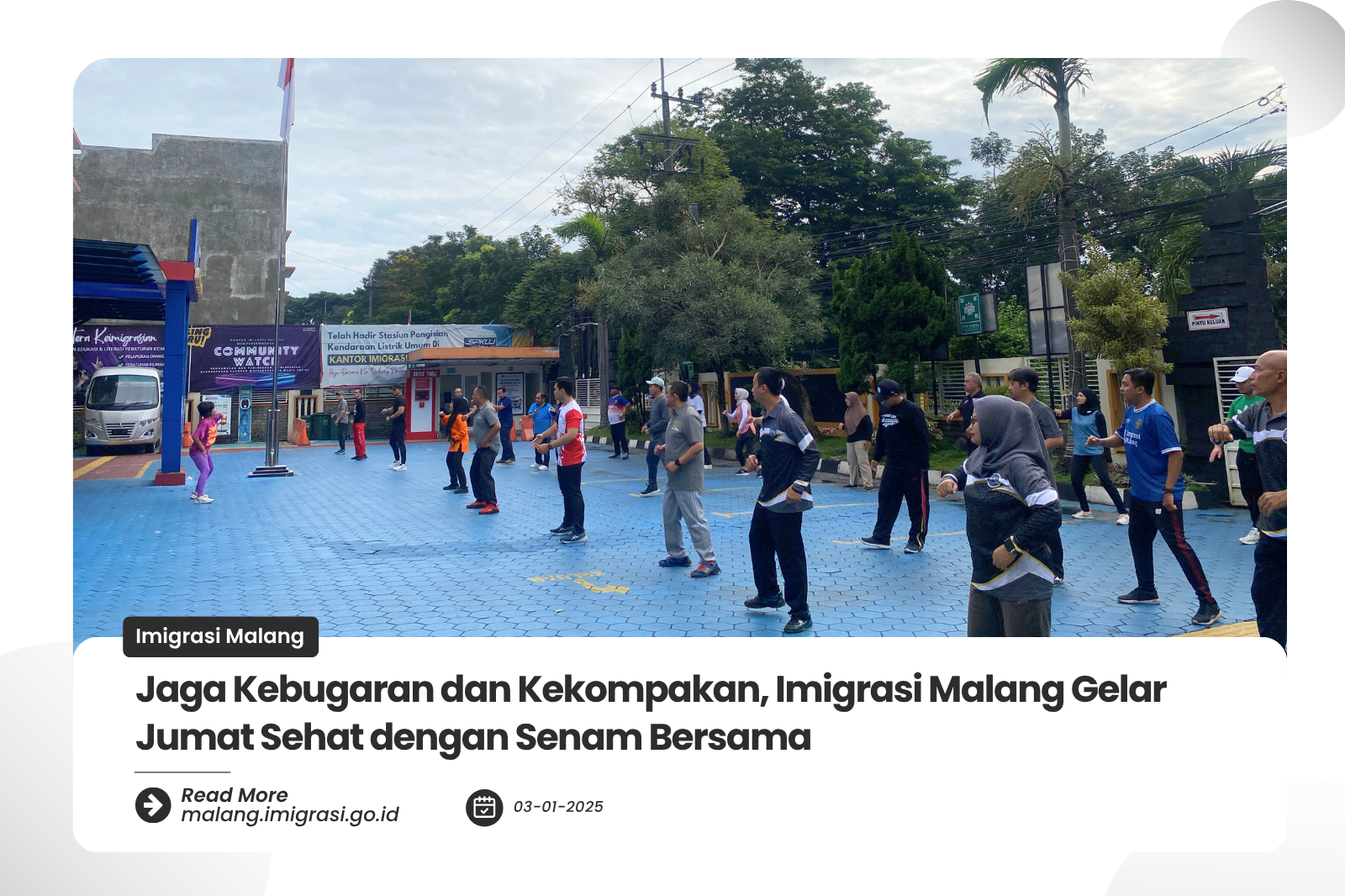 Jaga Kebugaran dan Kekompakan Imigrasi Malang Gelar Jumat Sehat dengan Senam Bersama