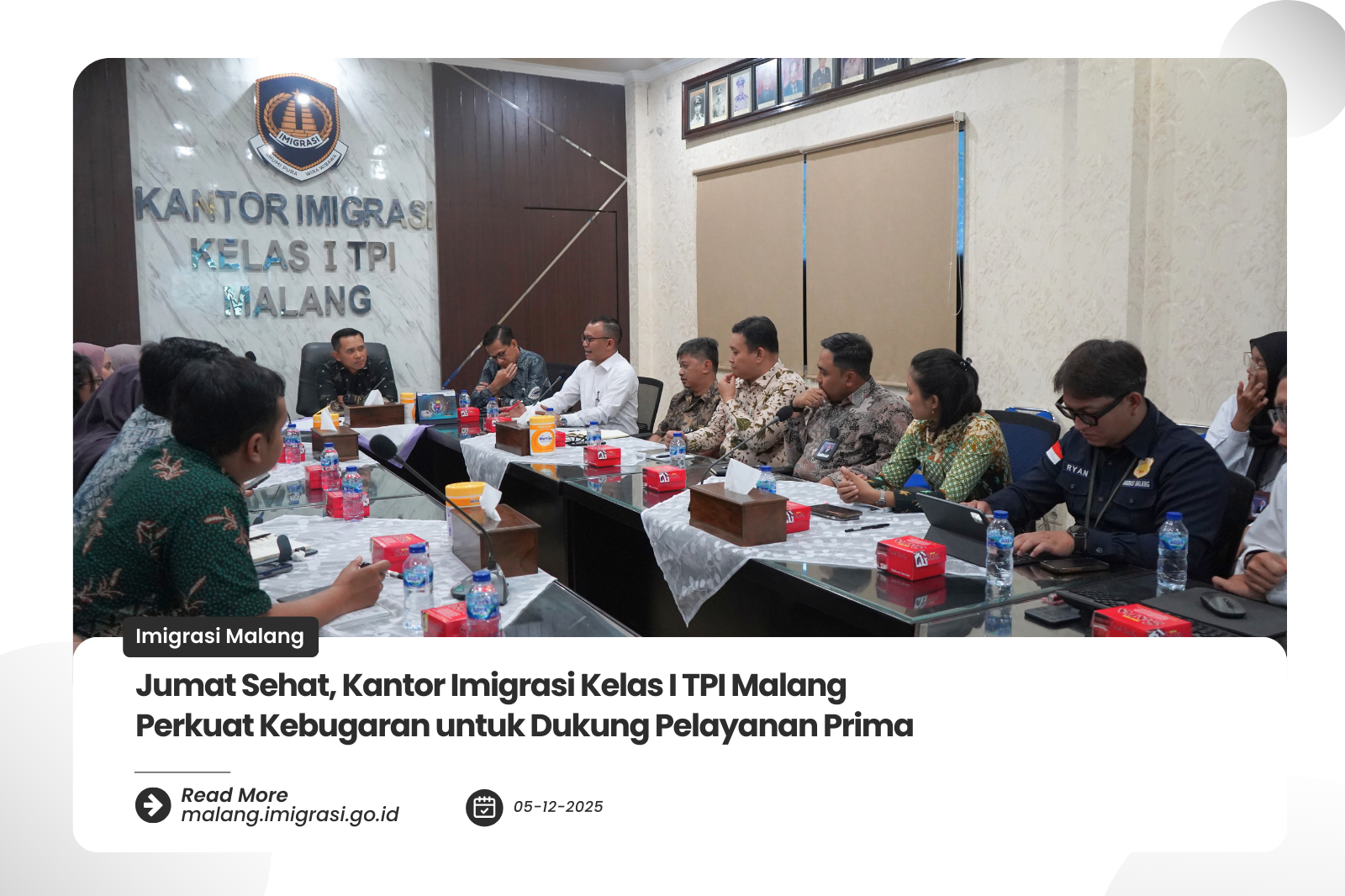 Jumat Sehat Kantor Imigrasi Kelas I TPI Malang Perkuat Kebugaran untuk Dukung Pelayanan Prima
