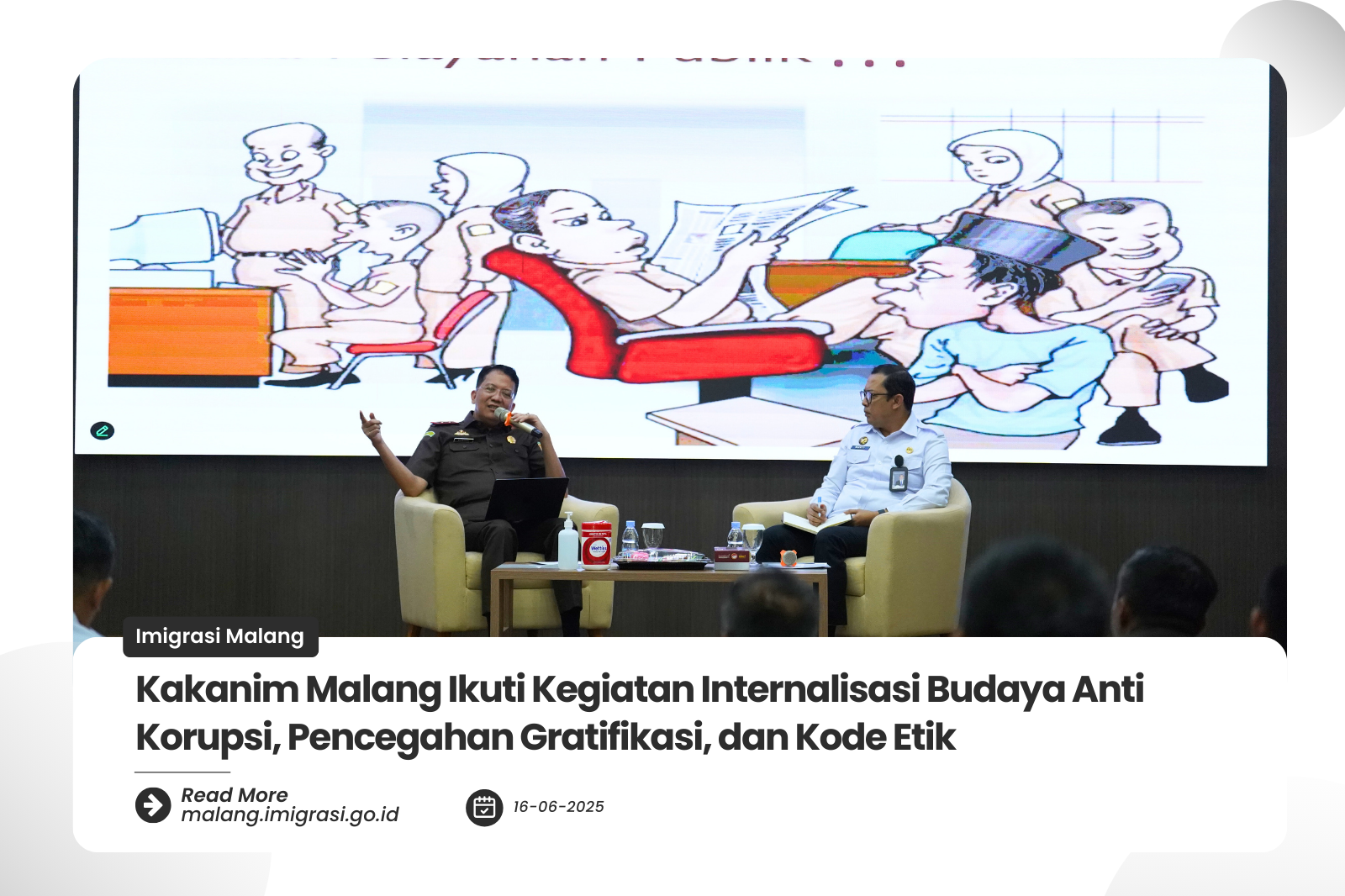 Kakanim Malang Ikuti Kegiatan Internalisasi Budaya Anti Korupsi Pencegahan Gratifikasi dan Kode Etik