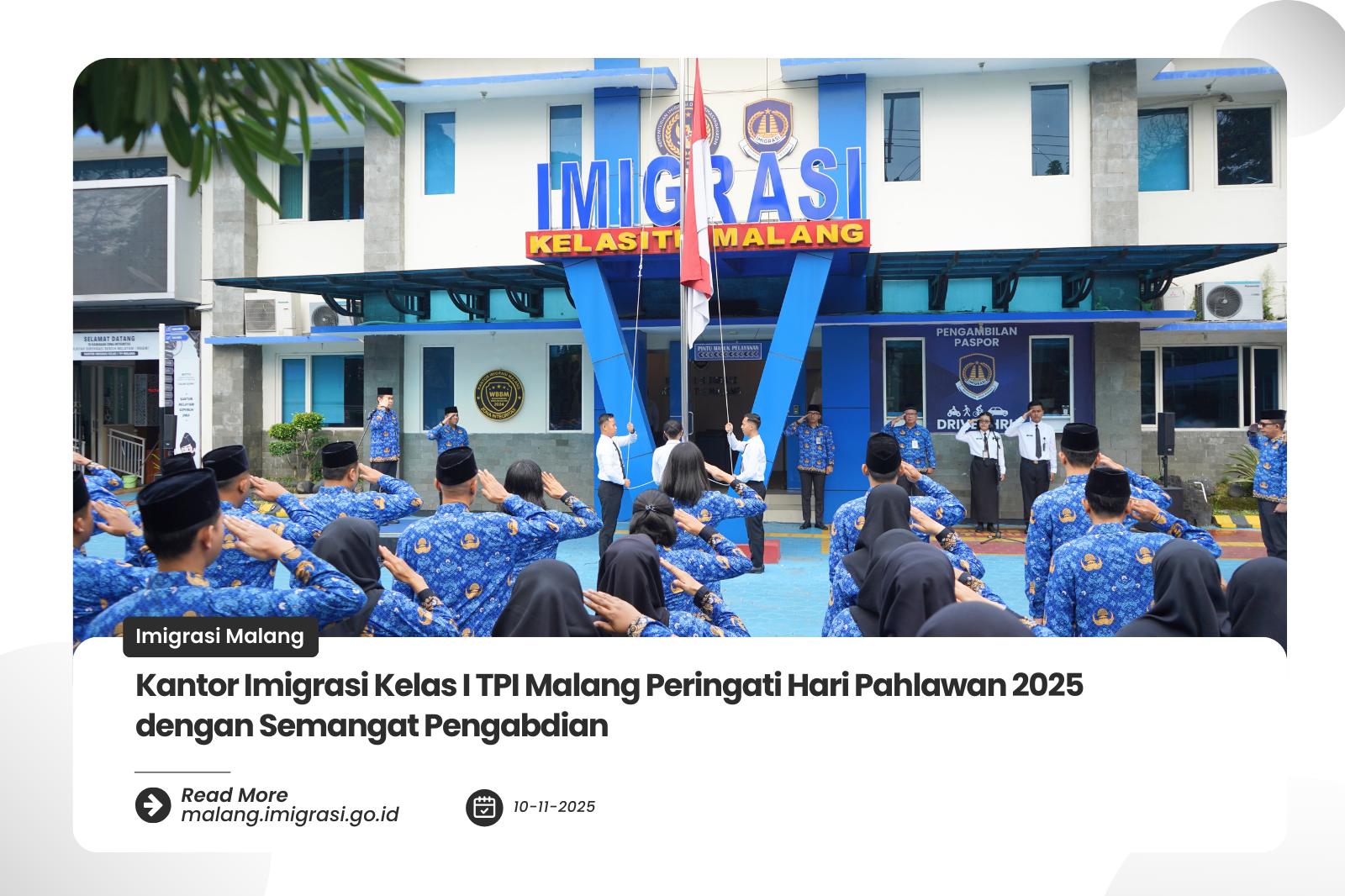 Kantor Imigrasi Kelas I TPI Malang Peringati Hari Pahlawan 2025 dengan Semangat Pengabdian