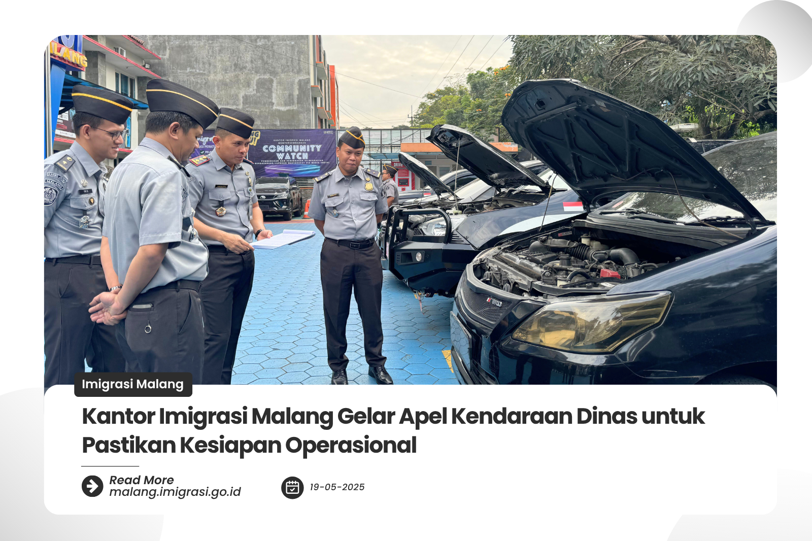 Kantor Imigrasi Malang Gelar Apel Kendaraan Dinas untuk Pastikan Kesiapan Operasional