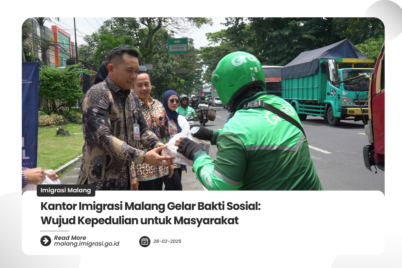 Kantor Imigrasi Malang Gelar Bakti Sosial Wujud Kepedulian untuk Masyarakat