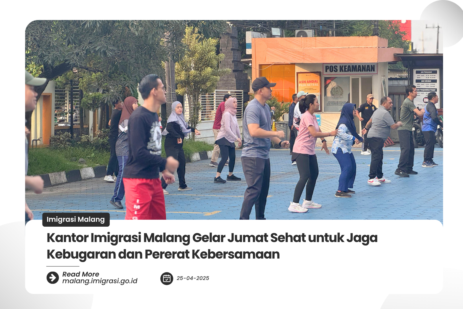 Kantor Imigrasi Malang Gelar Jumat Sehat untuk Jaga Kebugaran dan Pererat Kebersamaan