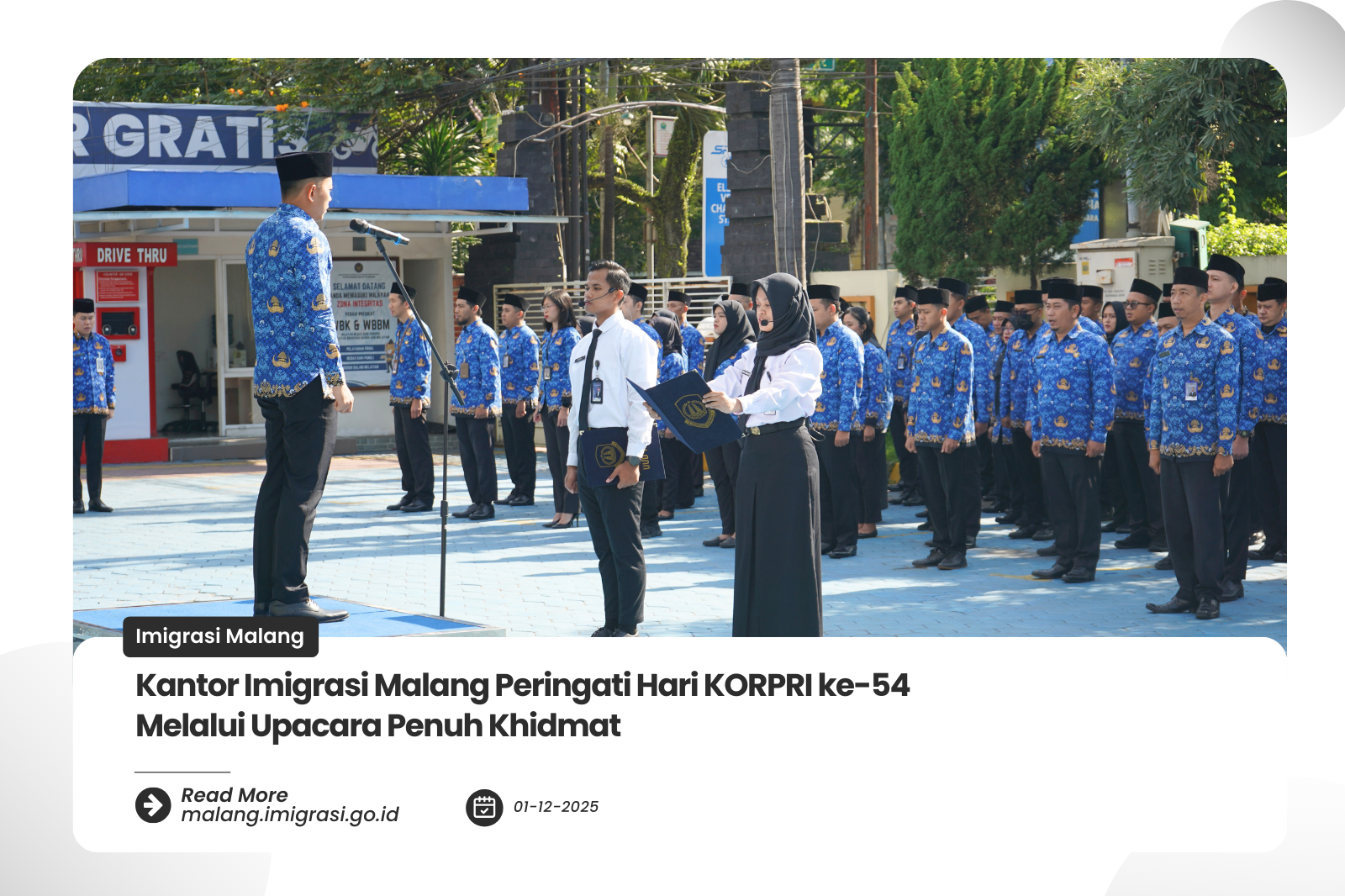 Kantor Imigrasi Malang Peringati Hari KORPRI ke 54 Melalui Upacara Penuh Khidmat
