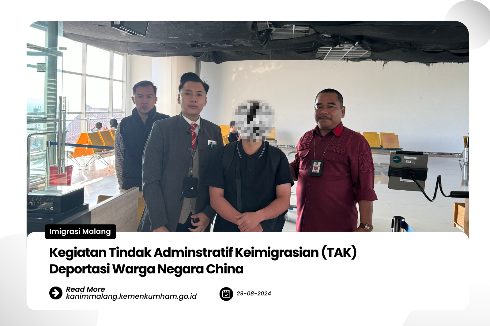 Kegiatan Tindak Adminstratif Keimigrasian TAK Deportasi Warga Negara China