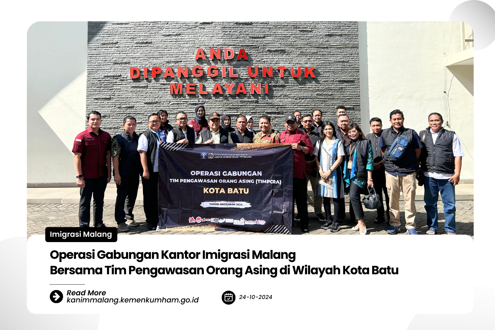 Operasi Gabungan Kantor Imigrasi Malang Bersama Tim Pengawasan Orang Asing di Wilayah Kota Batu