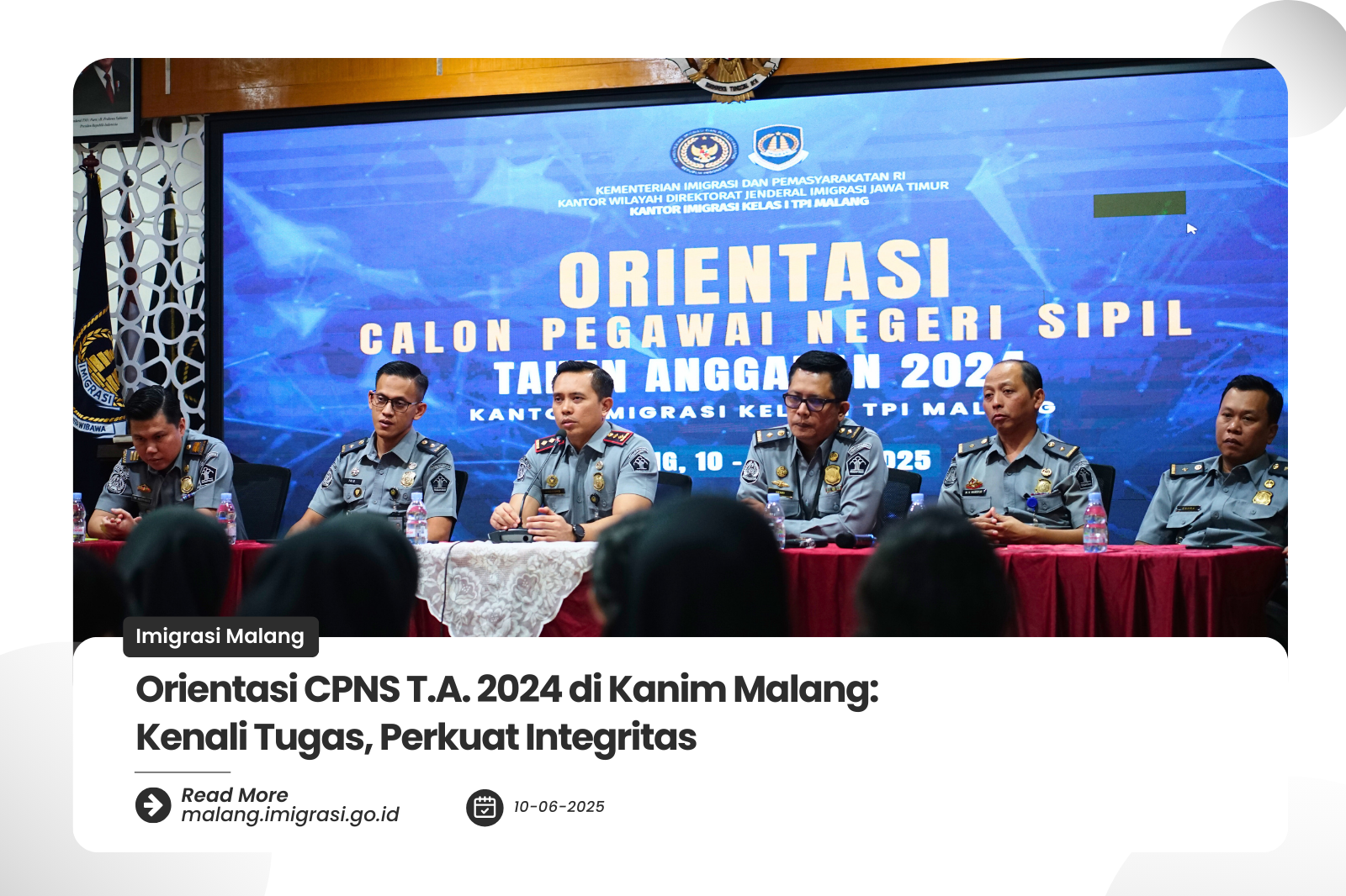 Orientasi CPNS T.A. 2024 di Kanim Malang Kenali Tugas Perkuat Integritas