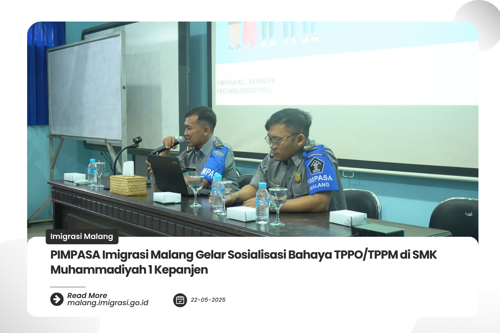 PIMPASA Imigrasi Malang Gelar Sosialisasi Bahaya TPPOTPPM di SMK Muhammadiyah 1 Kepanjen
