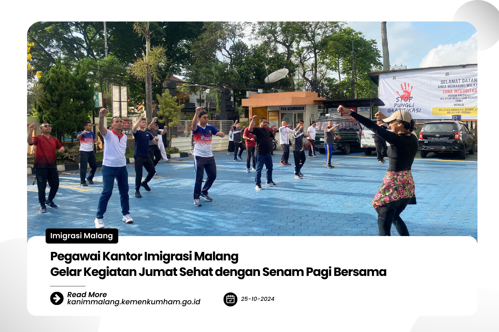 Pegawai Kantor Imigrasi Malang Gelar Kegiatan Jumat Sehat dengan Senam Pagi Bersama