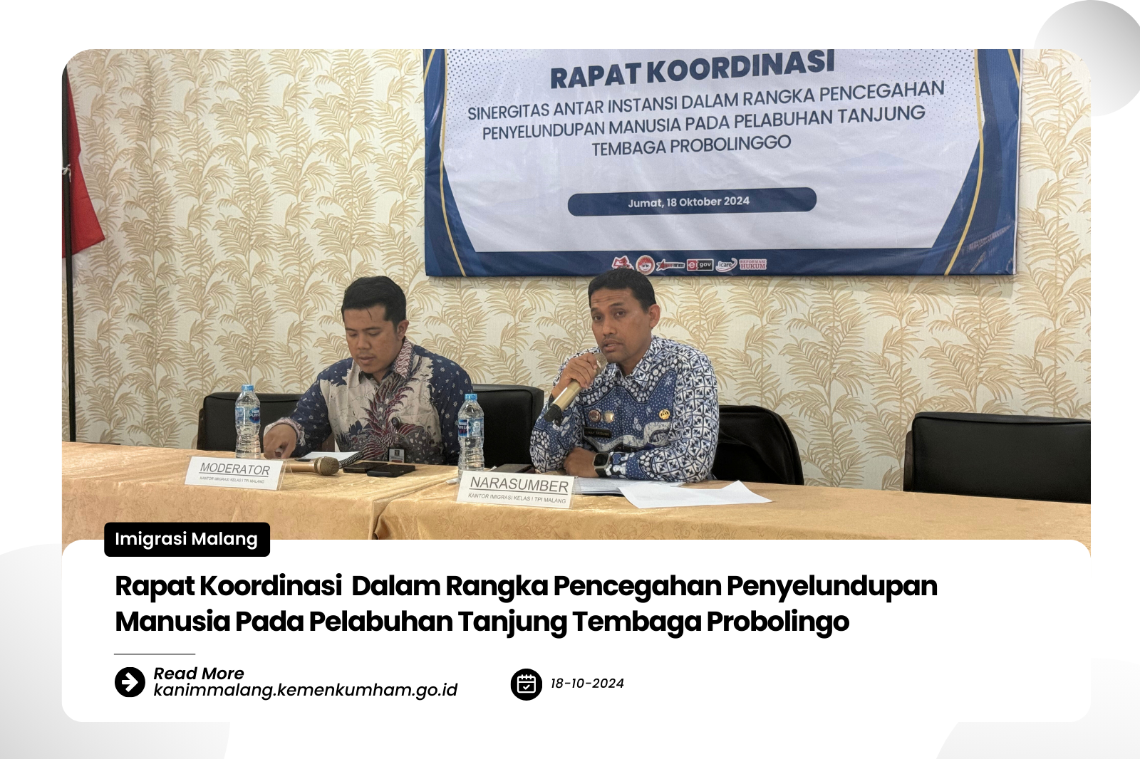 Rapat Koordinasi Dalam Rangka Pencegahan Penyelundupan Manusia