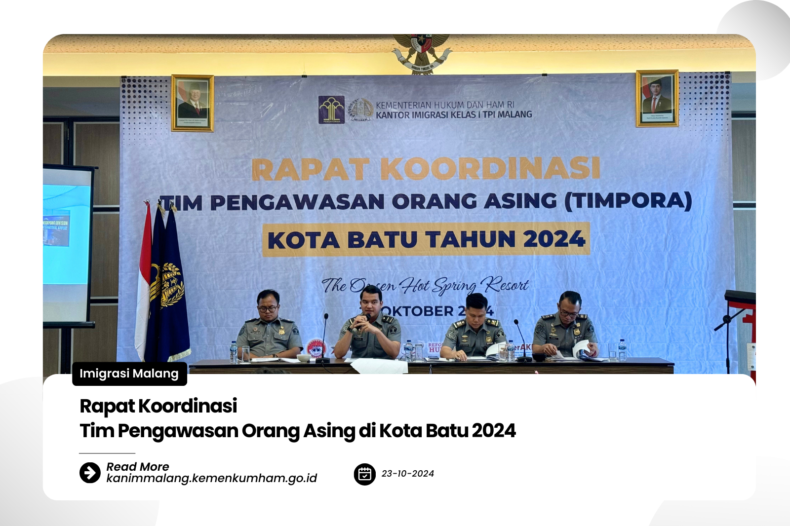 Rapat Koordinasi Tim Pengawasan Orang Asing di Kota Batu 2024