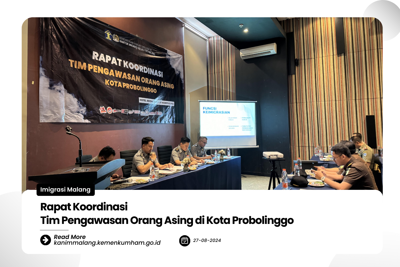 Rapat Koordinasi Tim Pengawasan Orang Asing di Kota Probolinggo