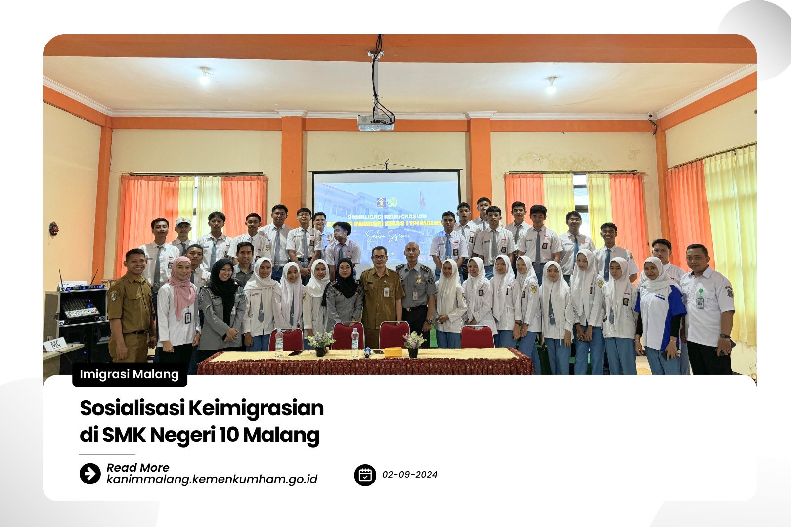 Sosialisasi Keimigrasian di SMK Negeri 10 Malang