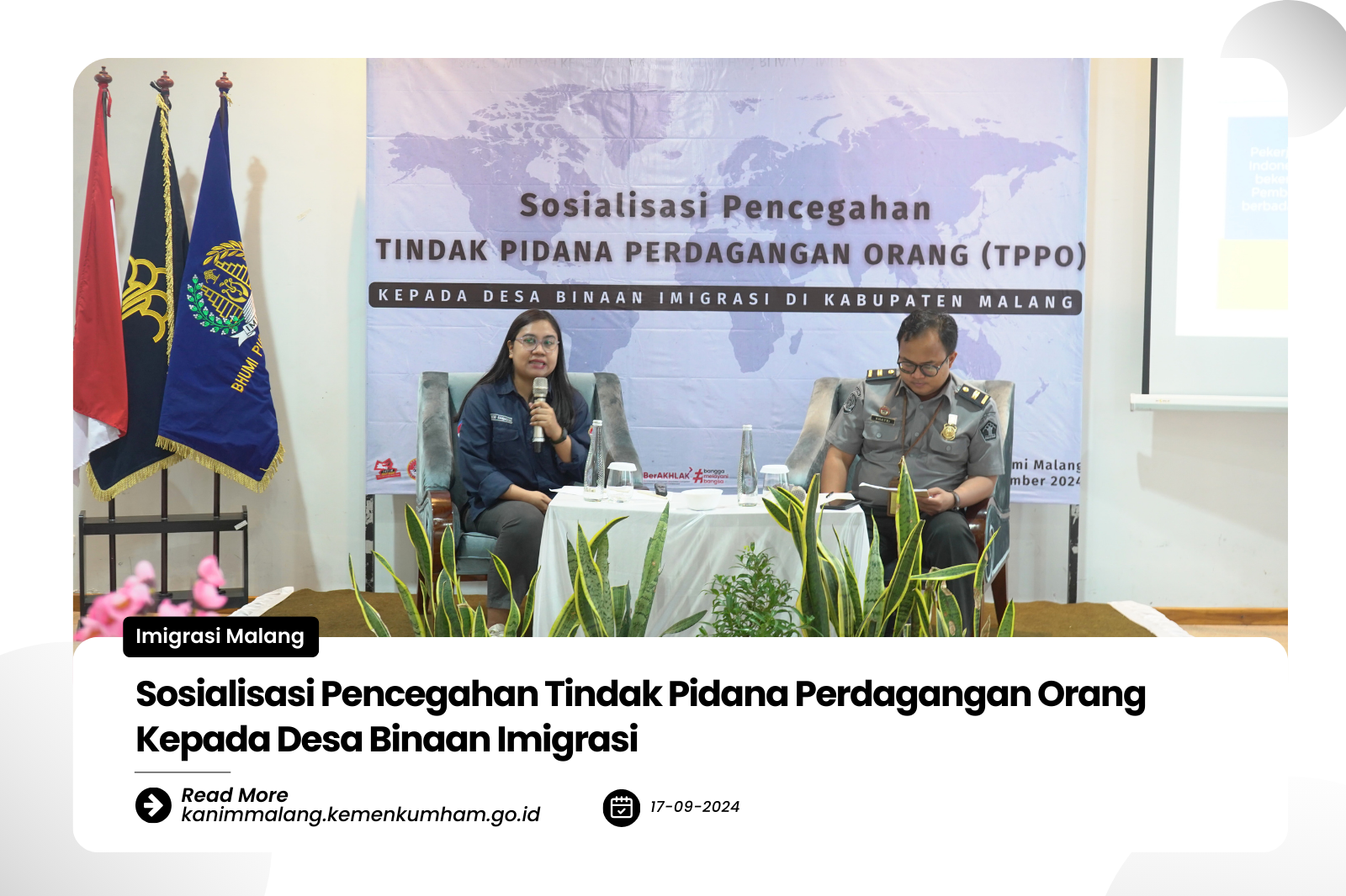 Sosialisasi Pencegahan Tindak Pidana Perdagangan Orang Kepada Desa Binaan Imigrasi