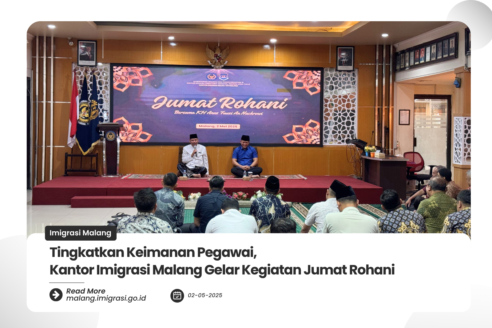 Tingkatkan Keimanan Pegawai Kantor Imigrasi Malang Gelar Kegiatan Jumat Rohani