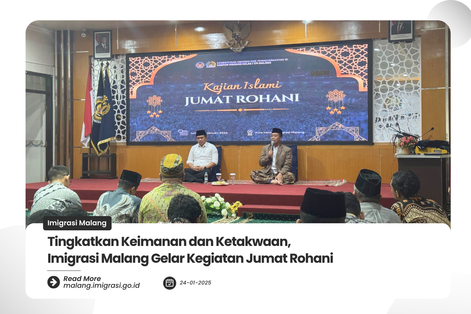 Tingkatkan Keimanan dan Ketakwaan Imigrasi Malang Gelar Kegiatan Jumat Rohani