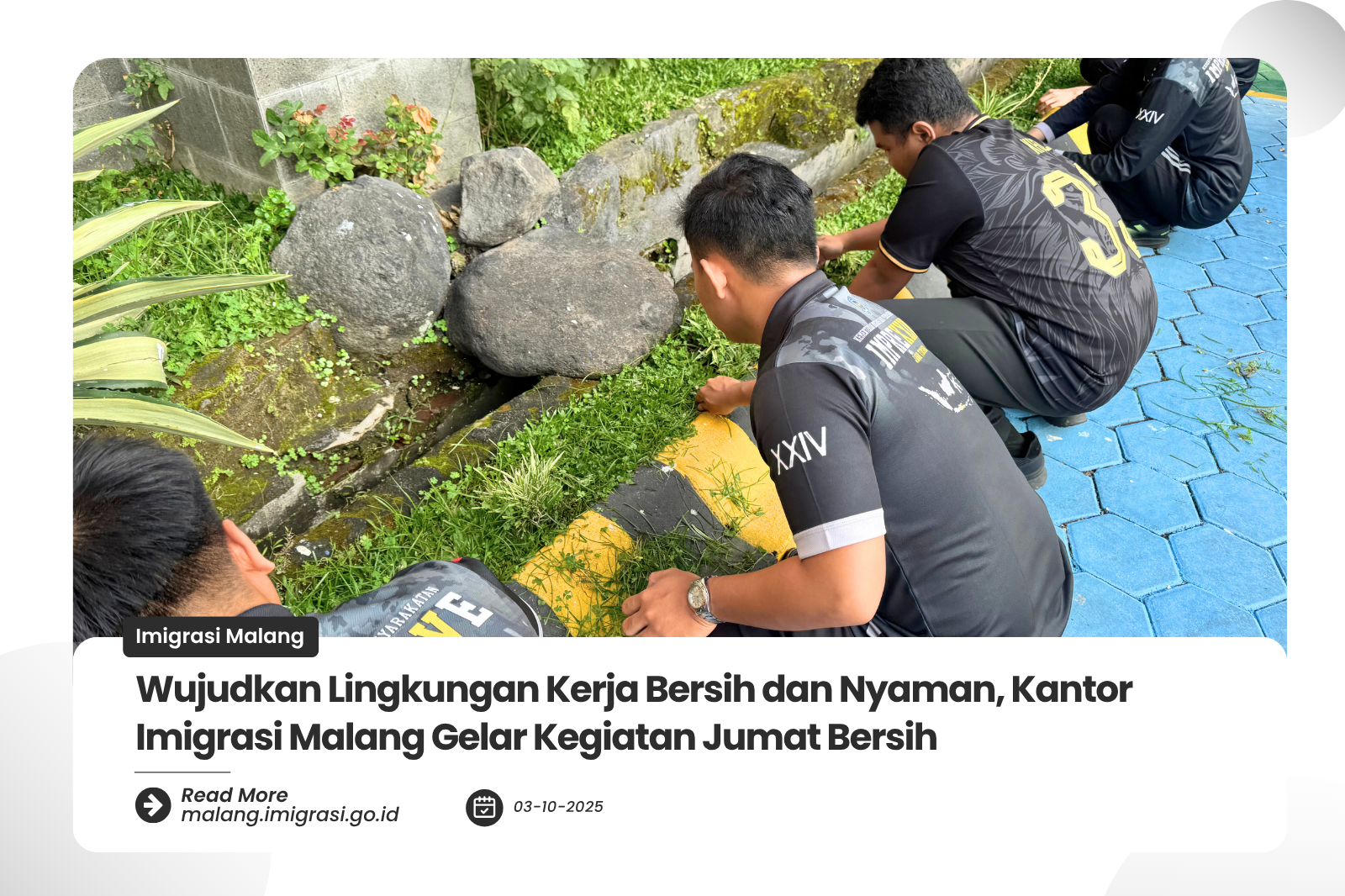 Wujudkan Lingkungan Kerja Bersih dan Nyaman Kantor Imigrasi Malang Gelar Kegiatan Jumat Bersih