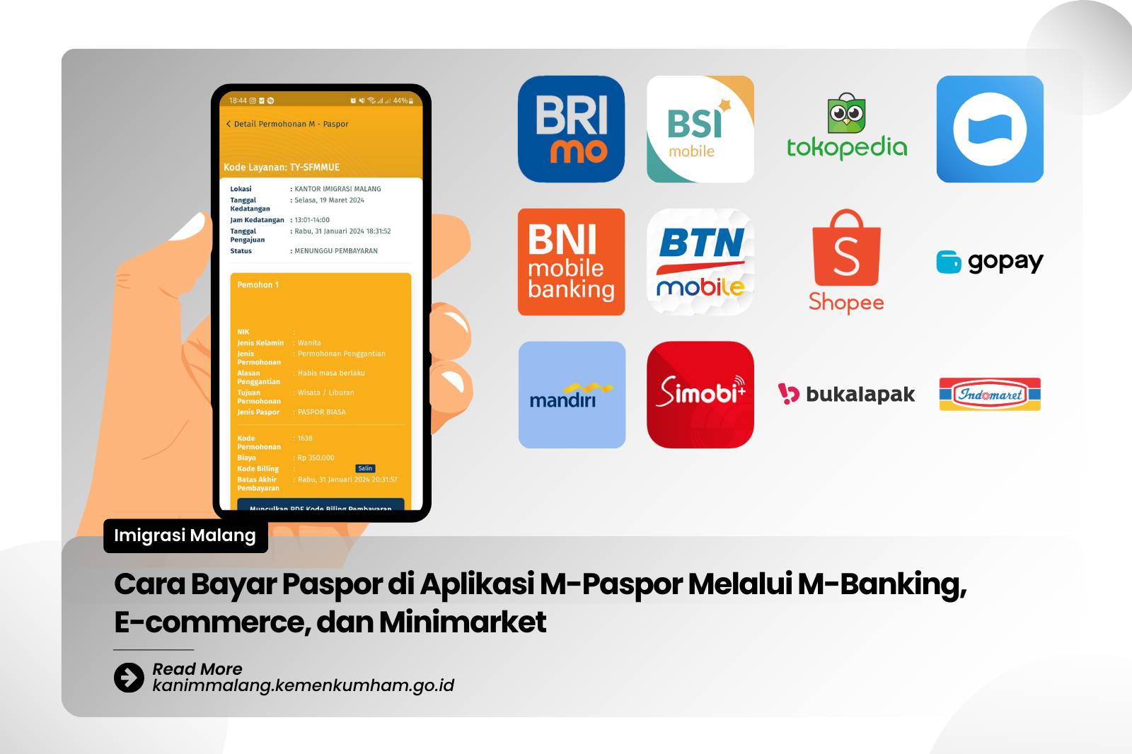 Cara Pembayaran Paspor di M Paspor Via Mobile Banking Internet Banking ATM