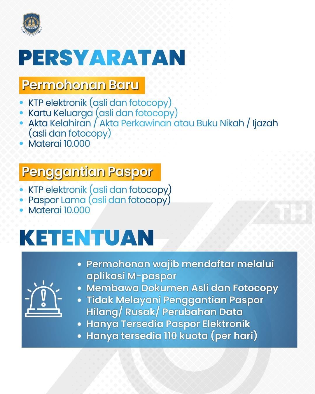 Layanan Paspor Simpatik Dalam rangka memperingati Hari Bhakti Imigrasi ke 76 2